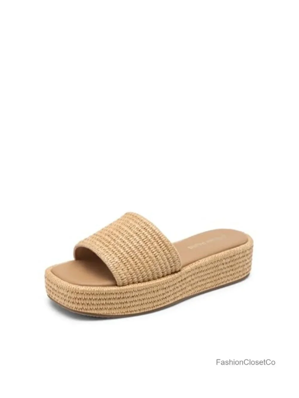 Women's Platform Espadrille Sandals Slip On Low Wedge Open Toe Summer Beach